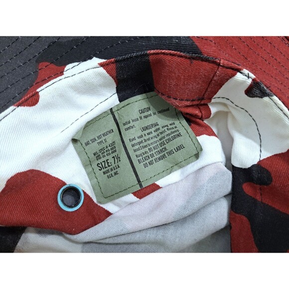 US Military Jungle Boonie Hat Type II Camouflage Red Camo 7.5 Army USGI - Picture 7 of 7